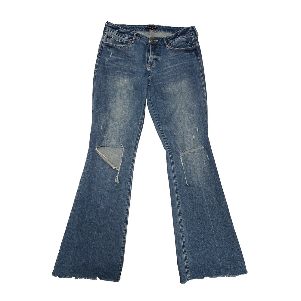 Dear John Women's Rosie Flare Leg Medium Wash Jeans 31 Distressed Boho Western